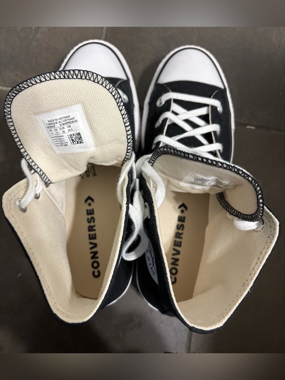Converse Black and White Canvas High-Top Sneakers